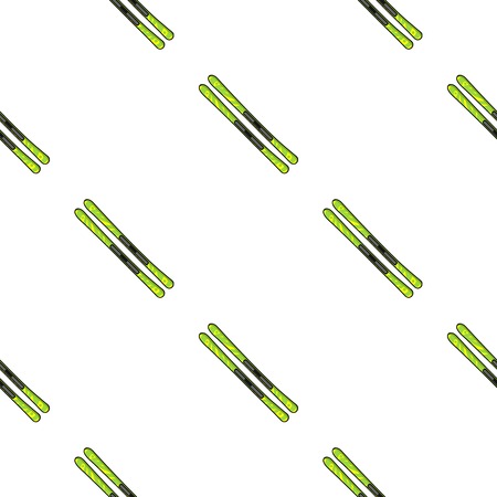 Skis icon in cartoon style isolated on white background. Ski resort pattern stock vector illustration.のイラスト素材