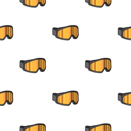 Ski goggles icon in cartoon style isolated on white background. Ski resort pattern stock vector illustration.のイラスト素材