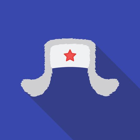 Ushanka icon in flat style isolated on white background. Hats symbol stock vector illustration.のイラスト素材