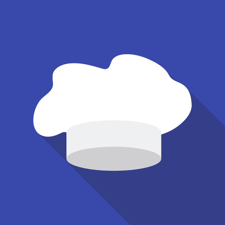Chefs Hat icon in flat style isolated on white background. Hats symbol stock vector illustration.のイラスト素材