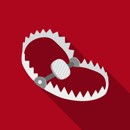 Trap icon in flat style isolated on white background. Hunting symbol stock vector illustration.のイラスト素材