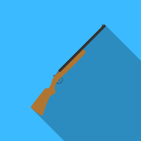 Hunting rifle icon in flat style isolated on white background. Hunting symbol vector illustration.のイラスト素材