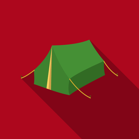 Tent icon in flat style isolated on white background. Hunting symbol stock vector illustration.のイラスト素材