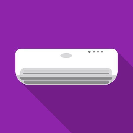 Air conditioner icon in flat style isolated on white background. Hotel symbol stock vector illustration.のイラスト素材