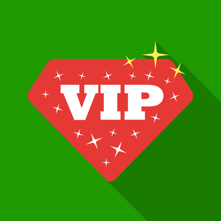 VIP icon in flat style isolated on white background. Label symbol stock vector illustration.のイラスト素材