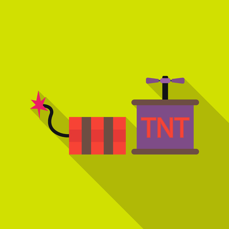 Dynamite icon in flat style isolated on white background. Mine symbol vector illustration.のイラスト素材