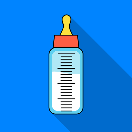 Baby bottle icon in flate style isolated on white background. Baby born symbol stock vector illustration.のイラスト素材