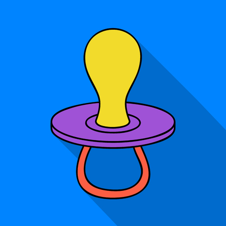 Baby pacifier icon in flate style isolated on white background. Baby born symbol stock vector illustration.のイラスト素材