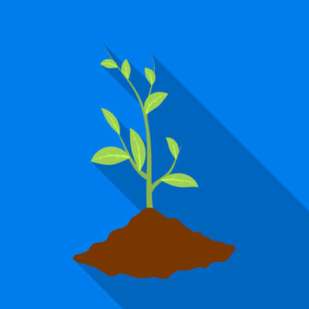 Sprout icon in outline style isolated on white background. Bio and ecology symbol stock vector illustration.のイラスト素材