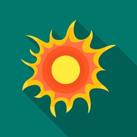 Sun icon in outline style isolated on white background. Bio and ecology symbol stock vector illustration.のイラスト素材