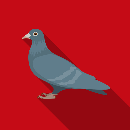 Pigeon icon in flate style isolated on white background. Bird symbol stock vector illustration.のイラスト素材