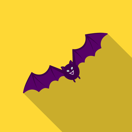 Bat icon in flate style isolated on white background. Black and white magic symbol stock vector illustration.のイラスト素材