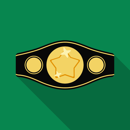 Boxing championship belt icon in flate style isolated on white background. Boxing symbol stock vector illustration.のイラスト素材