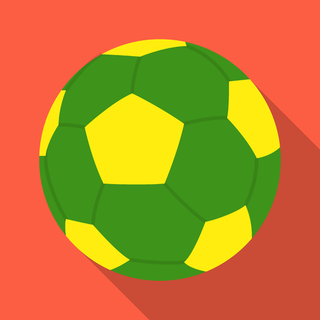 Green soccer ball icon in flate style isolated on white background. Brazil country symbol stock vector illustration.のイラスト素材