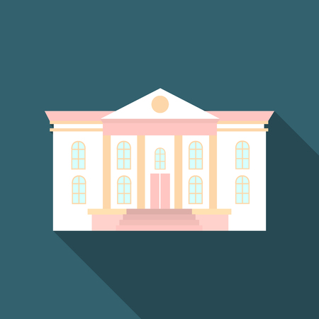 Museum icon flate. Single building icon from the big city infrastructure flate.のイラスト素材