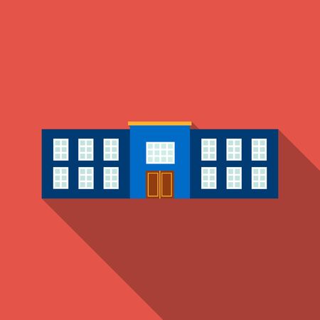 Police station icon flate. Single building icon from the big city infrastructure flate.のイラスト素材