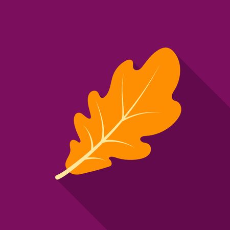 Oak leaf icon in flate style isolated on white background. Canadian Thanksgiving Day symbol stock vector illustration.のイラスト素材