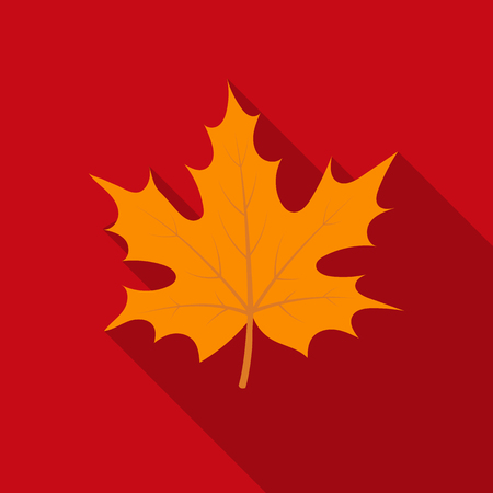 Maple leaf icon in flate style isolated on white background. Canadian Thanksgiving Day symbol stock vector illustration.のイラスト素材