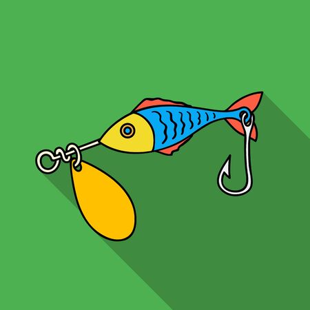 Fishing bait icon in flat style isolated on white background. Fishing symbol stock vector illustration.のイラスト素材