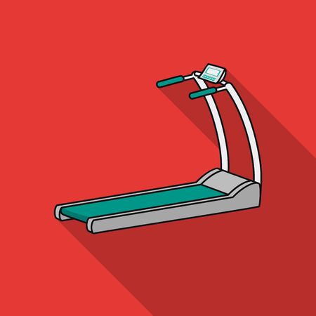 Treadmill icon in flat style isolated on white background. Sport and fitness symbol stock vector illustration.のイラスト素材