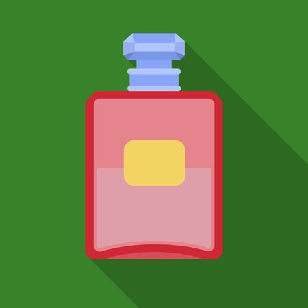 Bottle of french perfume icon in flat style isolated on white background. France country symbol stock vector illustration.のイラスト素材