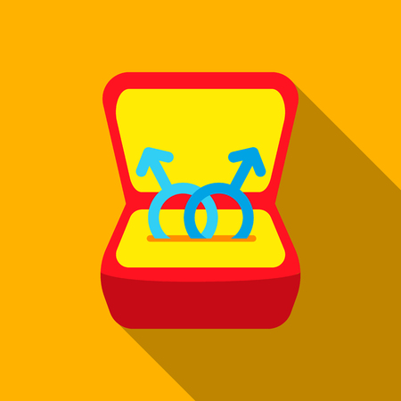Ring icon flat. Single gay icon from the big minority, homosexual flat.のイラスト素材