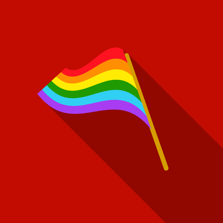 Flags icon flat. Single gay icon from the big minority, homosexual flat.のイラスト素材