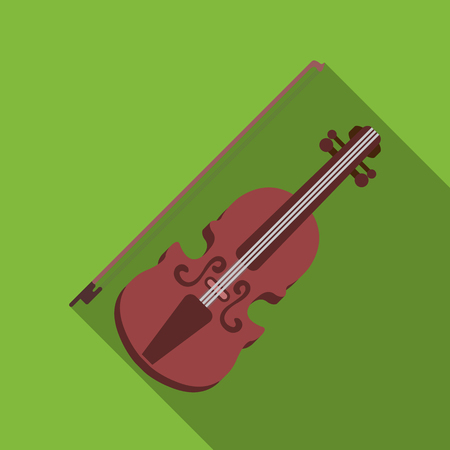 Violin icon in flat style isolated on white background. Musical instruments symbol stock vector illustrationのイラスト素材