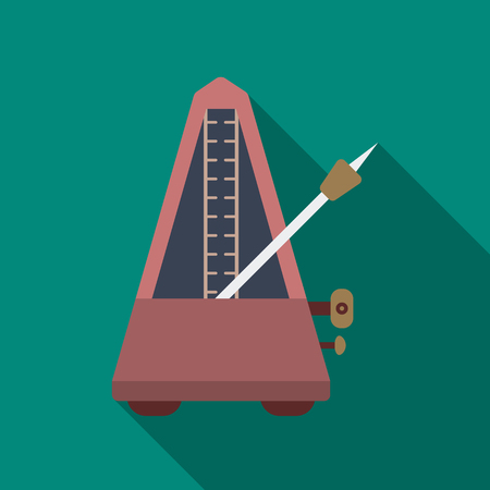 Metronome icon in flat style isolated on white background. Musical instruments symbol stock vector illustrationのイラスト素材