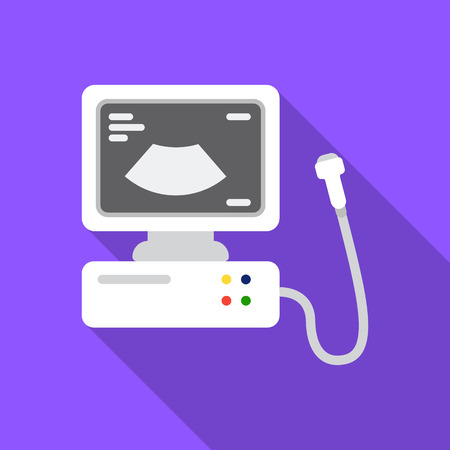 Ultrasound diagnostic icon in flat style isolated on white background. Pregnancy symbol stock vector illustration.のイラスト素材