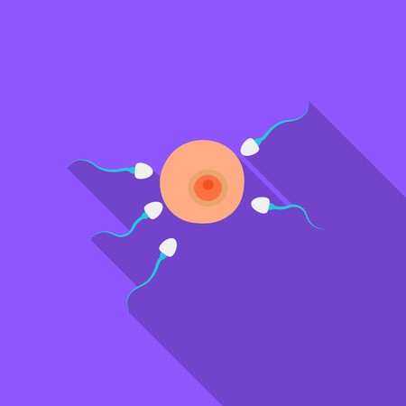 Fertilization icon in flat style isolated on white background. Pregnancy symbol stock vector illustration.のイラスト素材