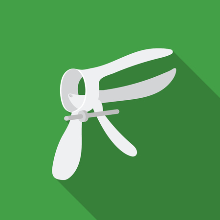 Speculum icon in flat style isolated on white background. Pregnancy symbol stock vector illustration.のイラスト素材