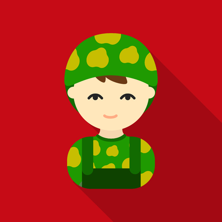 Soldier flat icon. Illustration for web and mobile design.のイラスト素材
