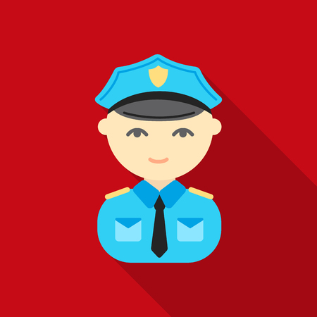 Policeman flat icon. Illustration for web and mobile design.のイラスト素材