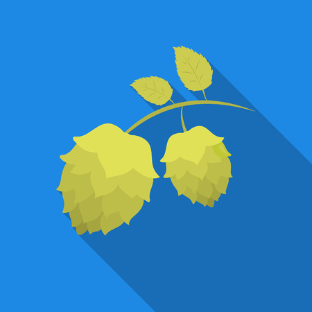 Hops icon in flat style isolated on white background. Oktoberfest symbol stock vector illustration.のイラスト素材