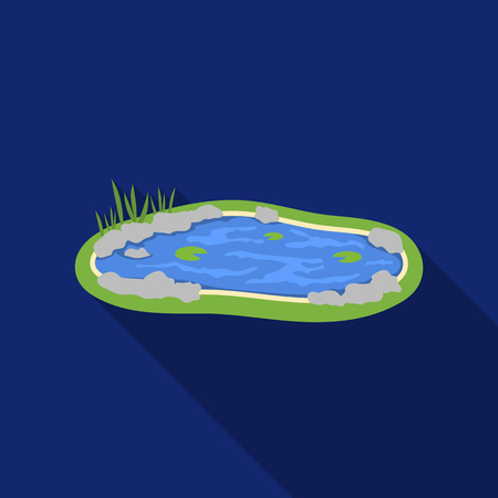 Pond icon in flat style isolated on white background. Park symbol stock vector illustration.のイラスト素材