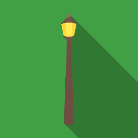Lamp icon in flat style isolated on white background. Park symbol stock vector illustration.のイラスト素材