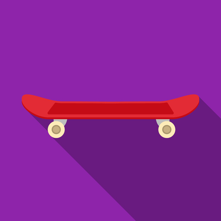 Skateboard icon in flat style isolated on white background. Park symbol stock vector illustration.のイラスト素材