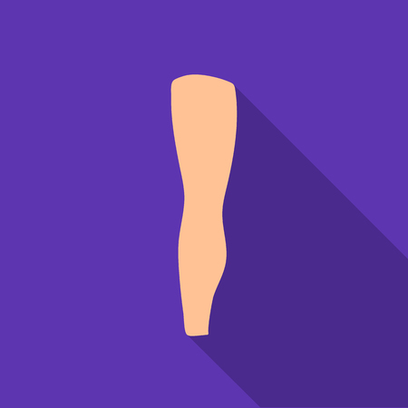 Leg icon in flat style isolated on white background. Part of body symbol stock vector illustration.のイラスト素材