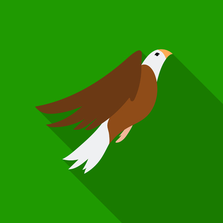 American eagle icon in flat style isolated on white background. Patriot day symbol stock vector illustration.のイラスト素材