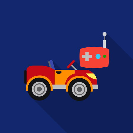 RC car icon in flat style isolated on white background. Play garden symbol stock vector illustration.のイラスト素材