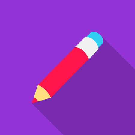 Pencil icon flat. Single education icon from the big school, university flat.のイラスト素材
