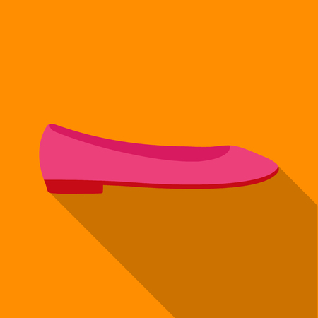 Ballerina flats icon in flat style isolated on white background. Shoes symbol stock vector illustration.のイラスト素材