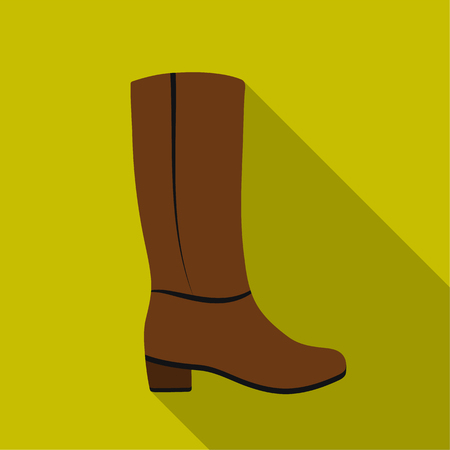 Knee high boots icon in flat style isolated on white background. Shoes symbol stock vector illustration.のイラスト素材