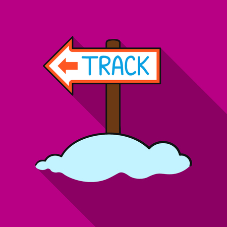 Signpost icon in flate style isolated on white background. Ski resort symbol stock vector illustration.のイラスト素材