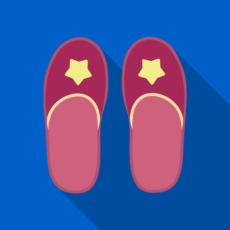 Slippers icon in flate style isolated on white background. Sleep and rest symbol stock vector illustration.のイラスト素材