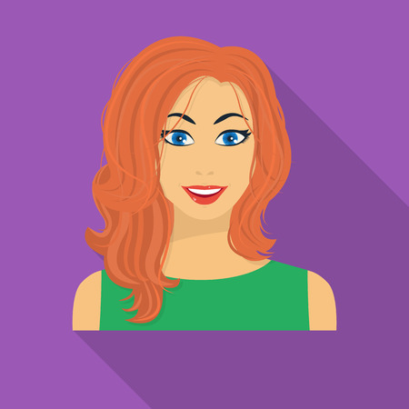 Readhead woman icon in flate style isolated on white background. Woman symbol stock vector illustration.のイラスト素材