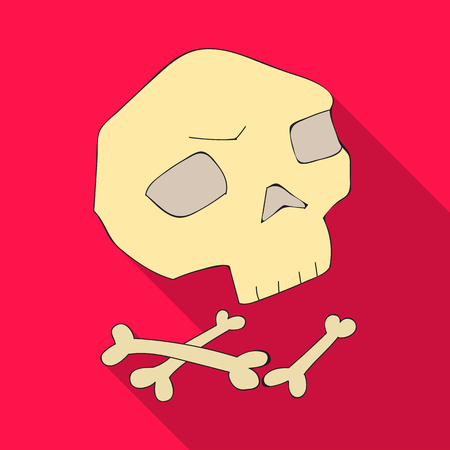 Human ancient bones icon in flate style isolated on white background. Stone age symbol stock vector illustration.のイラスト素材