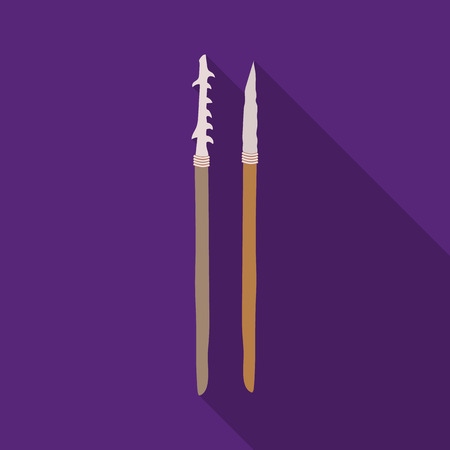 Stone spears icon in flate style isolated on white background. Stone age symbol stock vector illustration.のイラスト素材