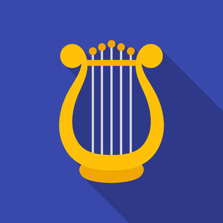 Harp icon in flate style isolated on white background. Theater symbol stock vector illustrationのイラスト素材